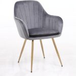 Velvet seat+gold plating leg Chair Living Room
