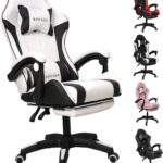 Ergonomic Adjustable Game Chair Footrest & Armrests