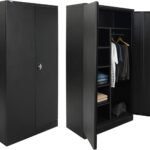 Steel Wardrobe with Clothes-Hanging Space Shelving