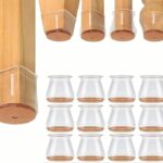 12 Pack Silicone Chair Leg Floor Protectors with Felt Pads